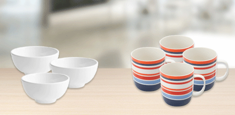 Cups, Plates & Cutlery